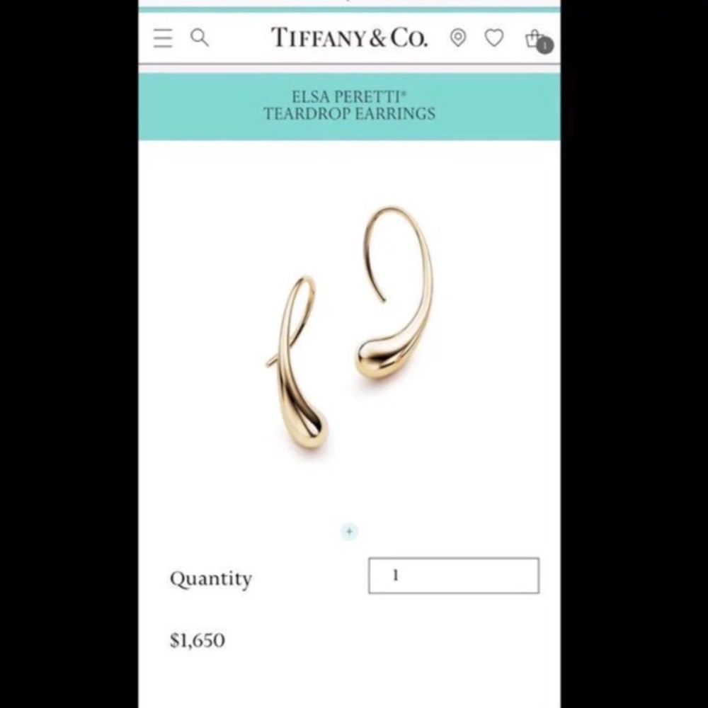 Tiffany Elsa Peretti drop earrings Authentic